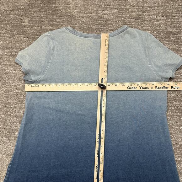 Pure Jill Indigo Dress Womens Small Blue Ombre Short Sleeve Casual Soft Cotton - Picture 7 of 8